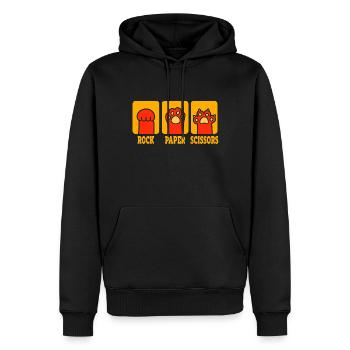 Rockpapierschere Handspiel Lustige Katzenkinder - Männer Premium Bio Hoodie - Schwarz - Vorne - Nico (187cm)