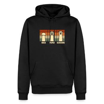 Rockpapierschere Handspiel Lustige Katzenkinder - Männer Premium Bio Hoodie - Schwarz - Vorne - Nico (187cm)