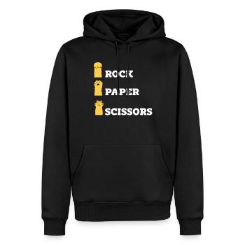 Rockpapierschere Handspiel Lustige Katzenkinder - Männer Premium Bio Hoodie - Schwarz - Vorne - Nico (187cm)