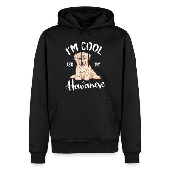 Cadeaux pour les amoureux des chiens bichons havanais - Sweat à capuche Premium bio Homme - noir - Devant - Nico (187cm)