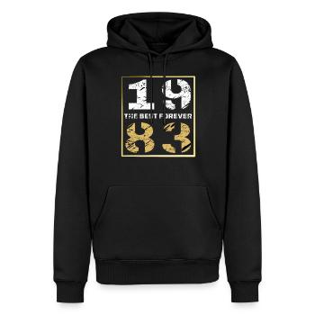 LE MEILLEUR POUR TOUJOURS 1983 - Sweat à capuche Premium bio Homme - noir - Devant - Nico (187cm)