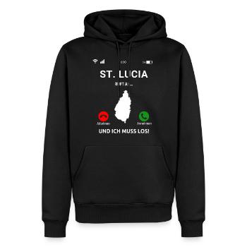 St. Lucia Karibik Insel Saint Lucia Urlaub Idee - Männer Premium Bio Hoodie - Schwarz - Vorne - Nico (187cm)
