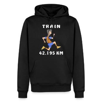 JOGGEN - Männer Premium Bio Hoodie - Schwarz - Vorne - Nico (187cm)