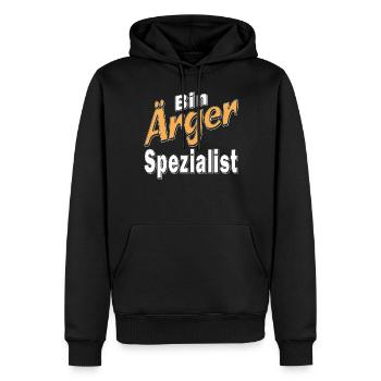 Bin Ärger Spezialist - Männer Premium Bio Hoodie - Schwarz - Vorne - Nico (187cm)