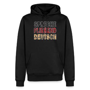 SPEAK FLUENT GERMAN - Men’s Premium Organic Hoodie - black - Front - Nico (187cm)