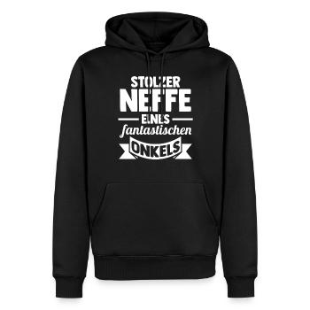 Onkel Neffe - Männer Premium Bio Hoodie - Schwarz - Vorne - Nico (187cm)