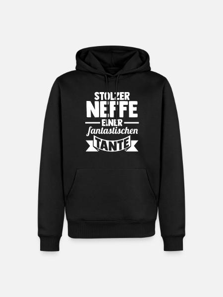 Tante Neffe - Männer Premium Bio Hoodie - Schwarz