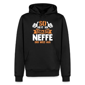 Coolste Neffe - Männer Premium Bio Hoodie - Schwarz - Vorne - Nico (187cm)