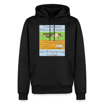 MENSCH TRAURIG KATZE - Männer Premium Bio Hoodie - Schwarz - Vorne - Nico (187cm)