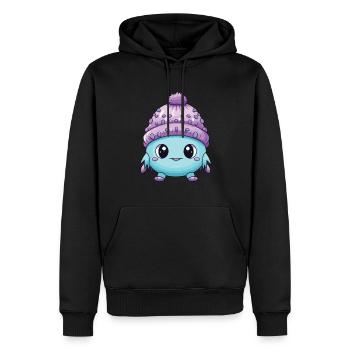 Erkältung Winter Virus Comic - Männer Premium Bio Hoodie - Schwarz - Vorne - Nico (187cm)