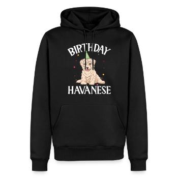 Cadeaux pour les amoureux des chiens bichons havanais - Sweat à capuche Premium bio Homme - noir - Devant - Nico (187cm)