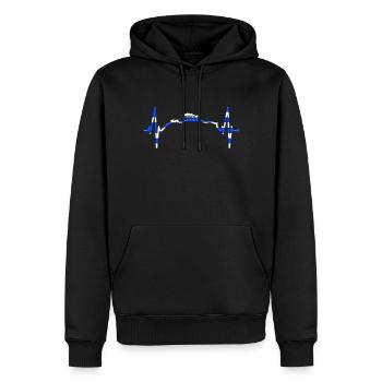 Athen Skyline Herzschlag Griechenland Akropolis - Männer Premium Bio Hoodie - Schwarz - Vorne - Nico (187cm)