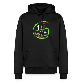 Geocacher Geschenk für Schnitzeljagd Schatzsuche - Männer Premium Bio Hoodie - Schwarz - Vorne - Nico (187cm)