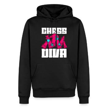 Schachspieler Stücke Schachliebhaber Mädchen - Männer Premium Bio Hoodie - Schwarz - Vorne - Nico (187cm)