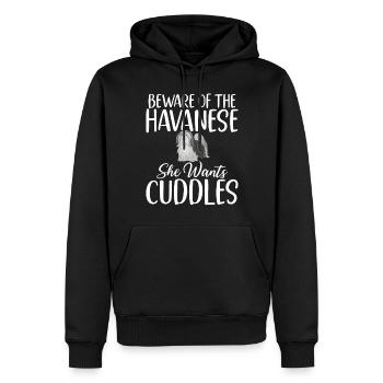 Gifts for Havanese Dog Lovers - Men’s Premium Organic Hoodie - black - Front - Nico (187cm)