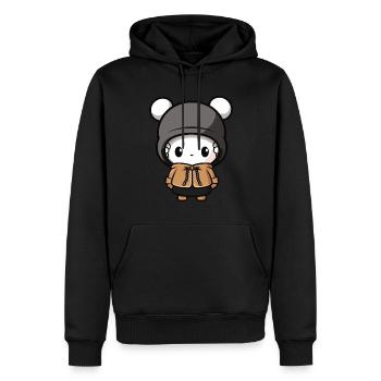 Mouse Winter Comic Cute - Men’s Premium Organic Hoodie - black - Front - Nico (187cm)