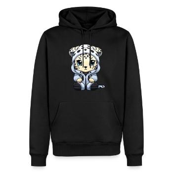 Schneeleopard Winter leopard Comic Niedlich - Männer Premium Bio Hoodie - Schwarz - Vorne - Nico (187cm)