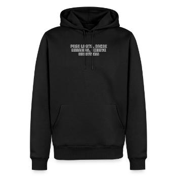 Fitness - Push limits, break barriers, achieve - Männer Premium Bio Hoodie - Schwarz - Vorne - Nico (187cm)