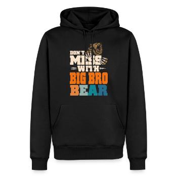Don't Mess With Big Bro - Männer Premium Bio Hoodie - Schwarz - Vorne - Nico (187cm)