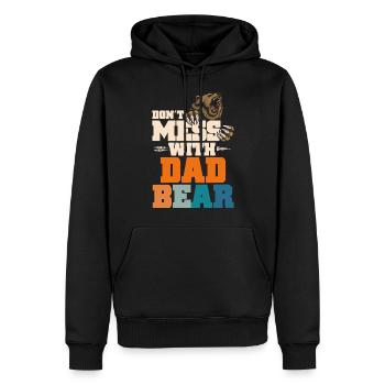 Don't Mess With Dad Bear - Männer Premium Bio Hoodie - Schwarz - Vorne - Nico (187cm)
