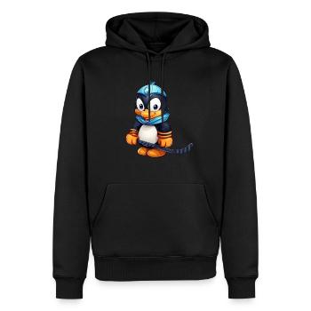 Pingouin de hockey sur glace : Maître du parc de glace ! - Sweat à capuche Premium bio Homme - noir - Devant - Nico (187cm)