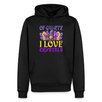 Cristaux de guérison de Quartz que j’aime cristaux - Sweat à capuche Premium bio Homme - noir - Devant - Nico (187cm)