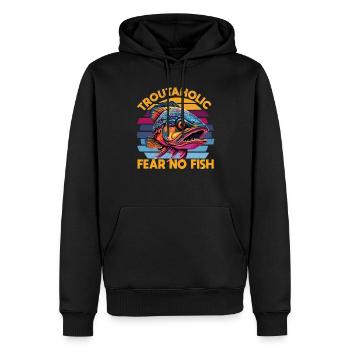Fischen Forelle Lachs Fischer Angler Barsch - Männer Premium Bio Hoodie - Schwarz - Vorne - Nico (187cm)