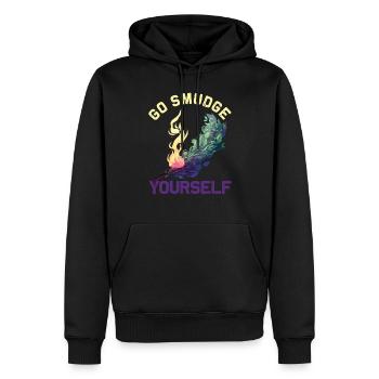 Smudge Sage Feather Spiritual Witchcraft - Men’s Premium Organic Hoodie - black - Front - Nico (187cm)