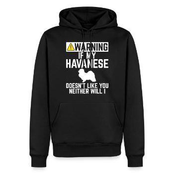Gifts for Havanese Dog Lovers - Men’s Premium Organic Hoodie - black - Front - Nico (187cm)