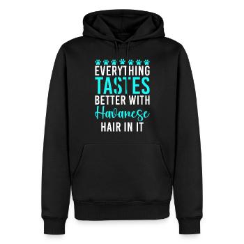 Cadeaux pour les amoureux des chiens bichons havanais - Sweat à capuche Premium bio Homme - noir - Devant - Nico (187cm)