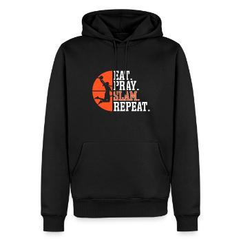 Basket-ball chrétien Jésus parle religieux - Sweat à capuche Premium bio Homme - noir - Devant - Nico (187cm)