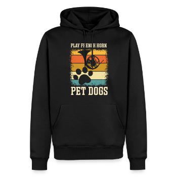 Französischer Hornhund -Spieler Hornist Messing - Männer Premium Bio Hoodie - Schwarz - Vorne - Nico (187cm)