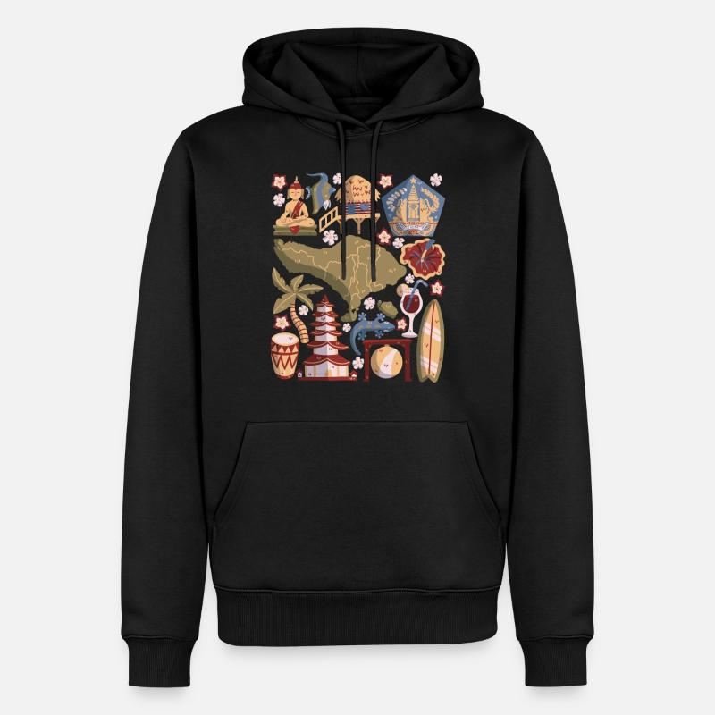 Bali - Männer Premium Bio Hoodie - Schwarz