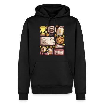 Basket-ball - Sweat à capuche Premium bio Homme - noir - Devant - Nico (187cm)