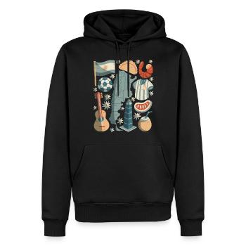 Argentinien - Männer Premium Bio Hoodie - Schwarz - Vorne - Nico (187cm)