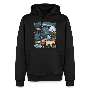 Alaska - Men’s Premium Organic Hoodie - black - Front - Nico (187cm)