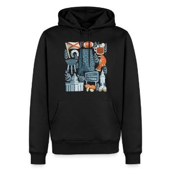 Alabama - Männer Premium Bio Hoodie - Schwarz - Vorne - Nico (187cm)