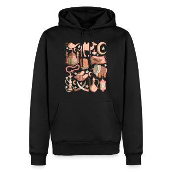 Arabie - Sweat à capuche Premium bio Homme - noir - Devant - Nico (187cm)
