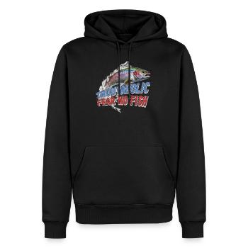 Fischen Forelle Lachs Fischer Angler Barsch - Männer Premium Bio Hoodie - Schwarz - Vorne - Nico (187cm)
