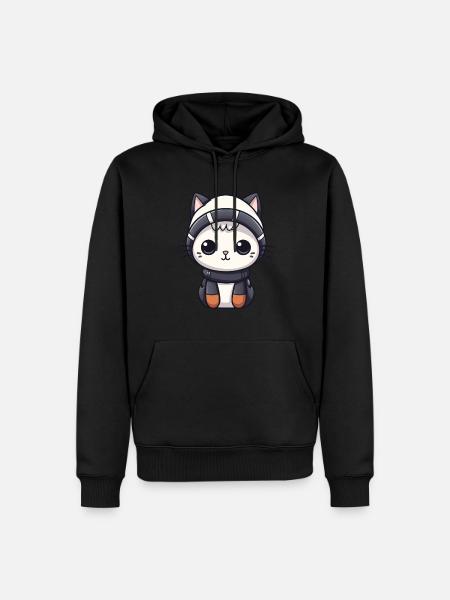 Cat Winter Comic - Men’s Premium Organic Hoodie - black