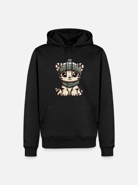Bande dessinée Tiger Winter - Sweat à capuche Premium bio Homme - noir