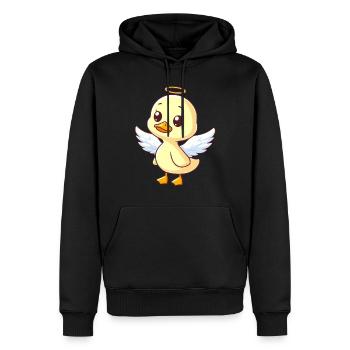Süße Ente Engel Flügel Heiligenschein - Männer Premium Bio Hoodie - Schwarz - Vorne - Nico (187cm)