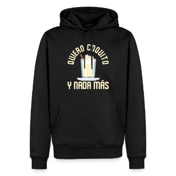 Porto Rico Lait de poule portoricain - Sweat à capuche Premium bio Homme - noir - Devant - Nico (187cm)