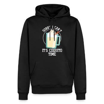 Porto Rico Lait de poule portoricain - Sweat à capuche Premium bio Homme - noir - Devant - Nico (187cm)