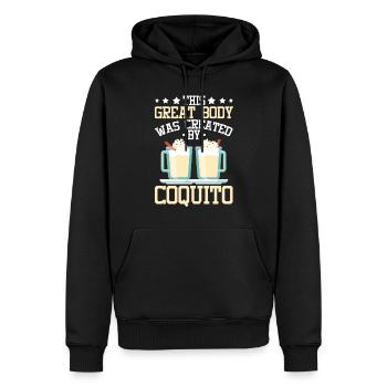 Porto Rico Lait de poule portoricain - Sweat à capuche Premium bio Homme - noir - Devant - Nico (187cm)