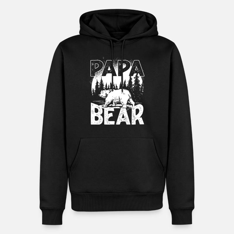 Papa Bear - Männer Premium Bio Hoodie - Schwarz