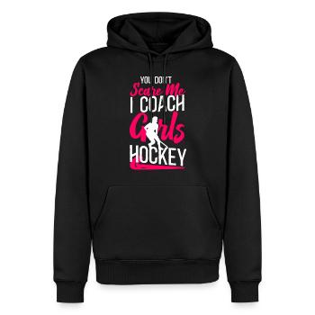 Field Hockey Coach You Don't Scare - Männer Premium Bio Hoodie - Schwarz - Vorne - Nico (187cm)