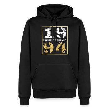 THE BEST FOREVER 1994 - Männer Premium Bio Hoodie - Schwarz - Vorne - Nico (187cm)