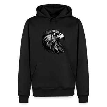 Adler Kopf Porträt Tier - Männer Premium Bio Hoodie - Schwarz - Vorne - Nico (187cm)