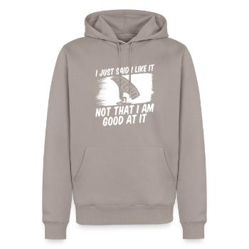Wingsurfing Foil Wing Wing Boarding Wing Foiling - Men’s Premium Organic Hoodie - taupe - Front - Nico (187cm)